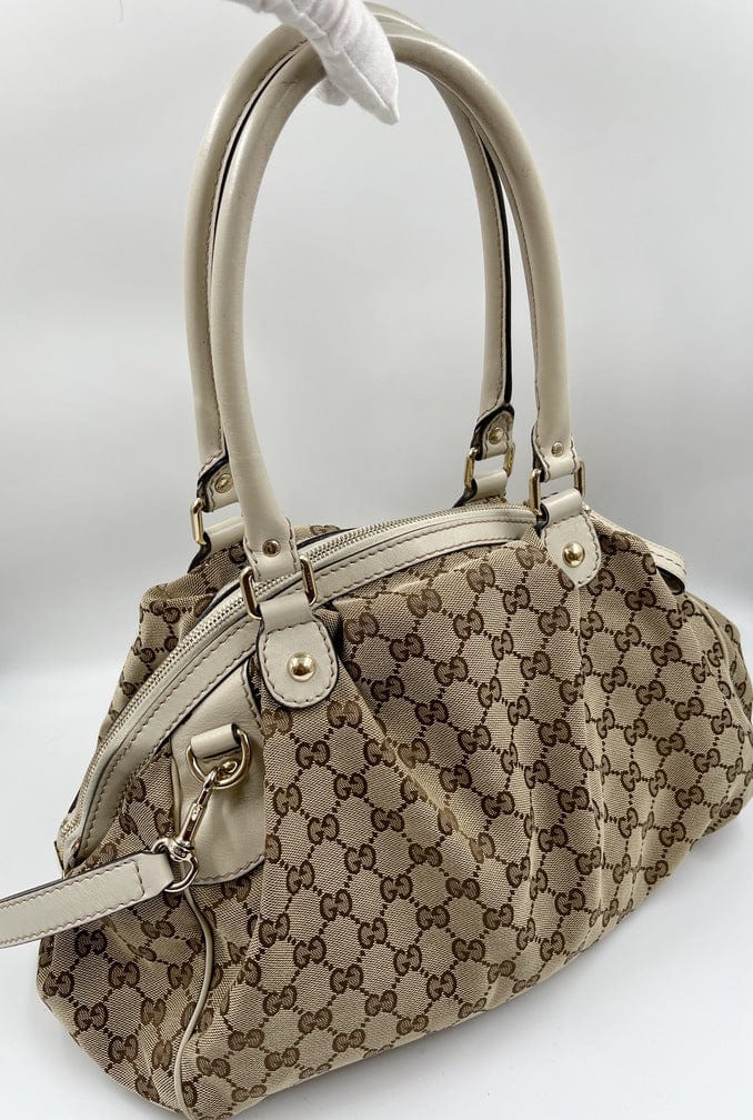Gucci Leather Canvas Tote Style 25
