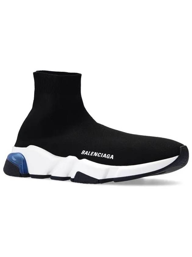 Luxury Balenciaga Trending 2026 Speed Trainer Clear Sole High Top Sneakers  Blue Black