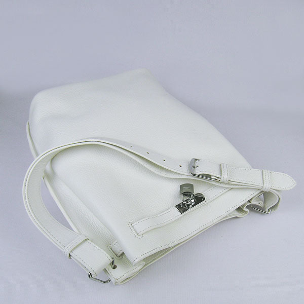 Luxury Hermes Nappa Leather Shoulder Bag H2804 white Silver