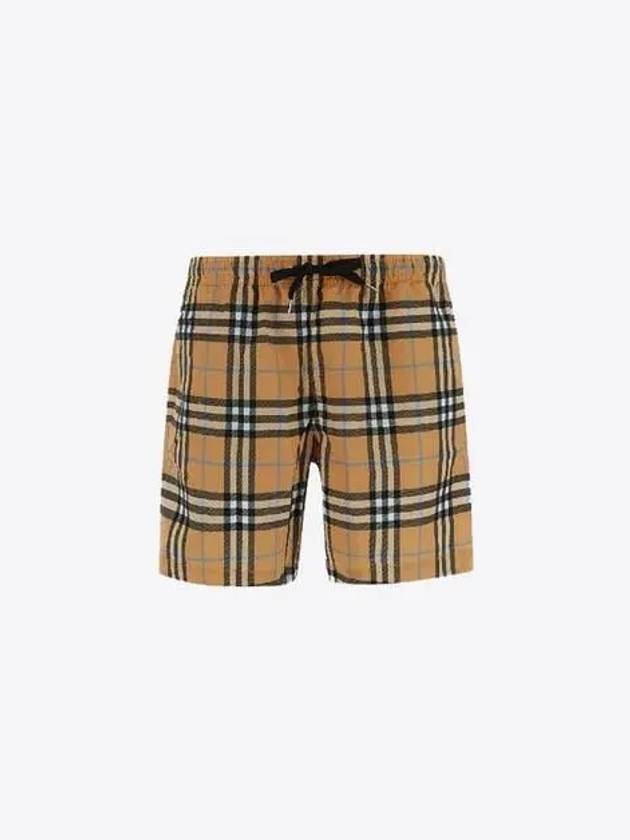 Luxury Burberry Check Drawstring Swim Shorts Orange