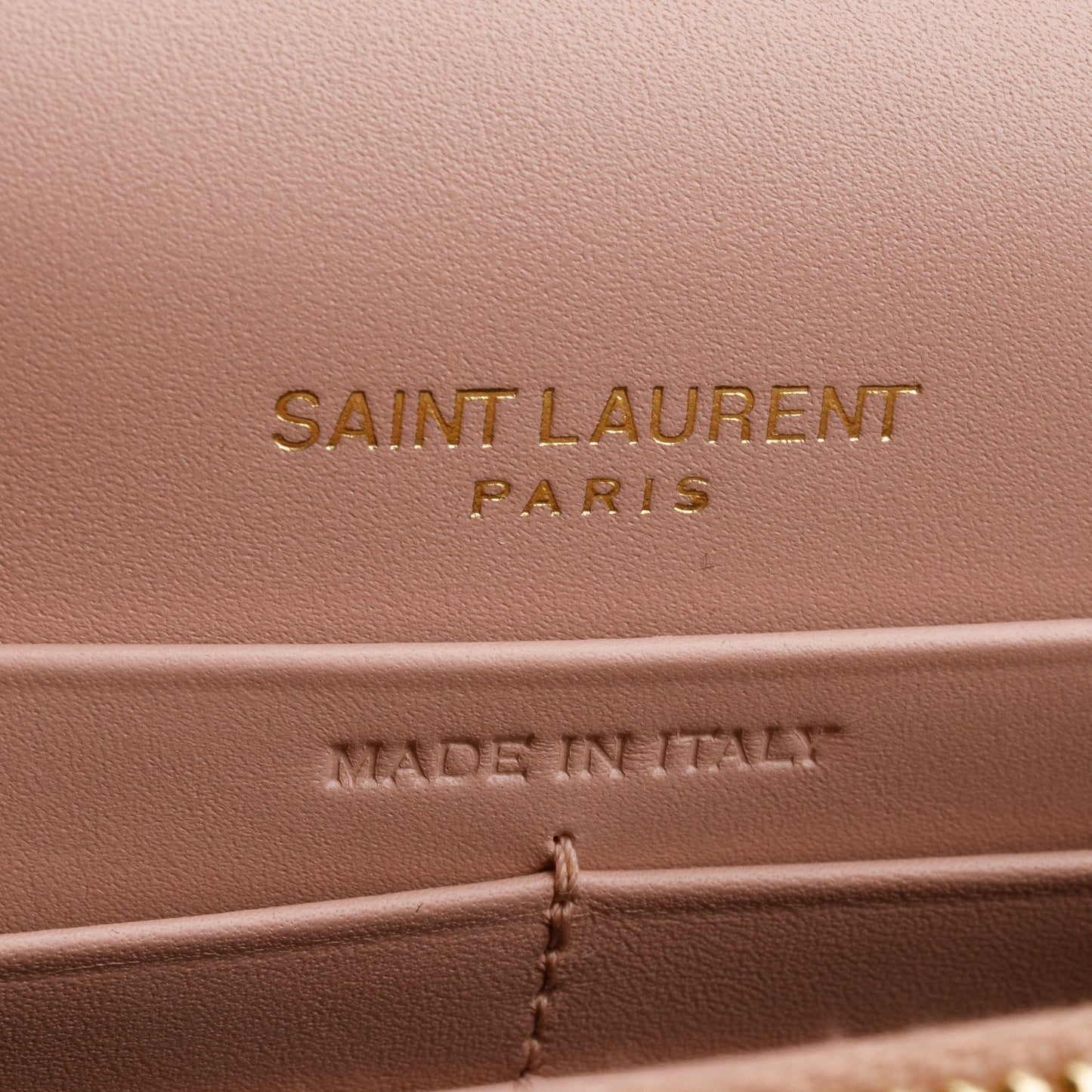 Saint Laurent Pink Calfskin Leather Kate Tassel Wallet on Chain Without Strap