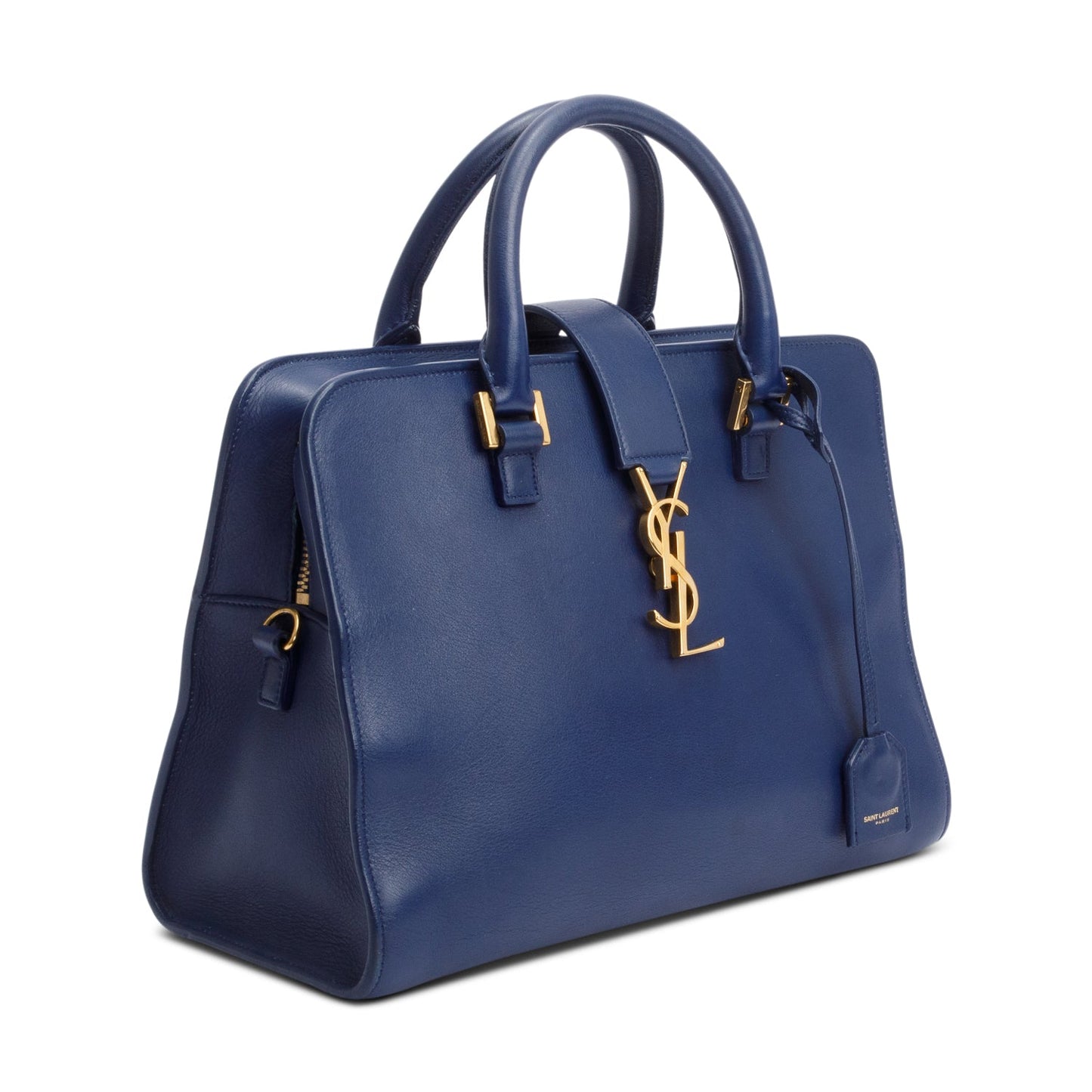 Saint Laurent Blue Leather Medium Chyc Cabas Tote Bag