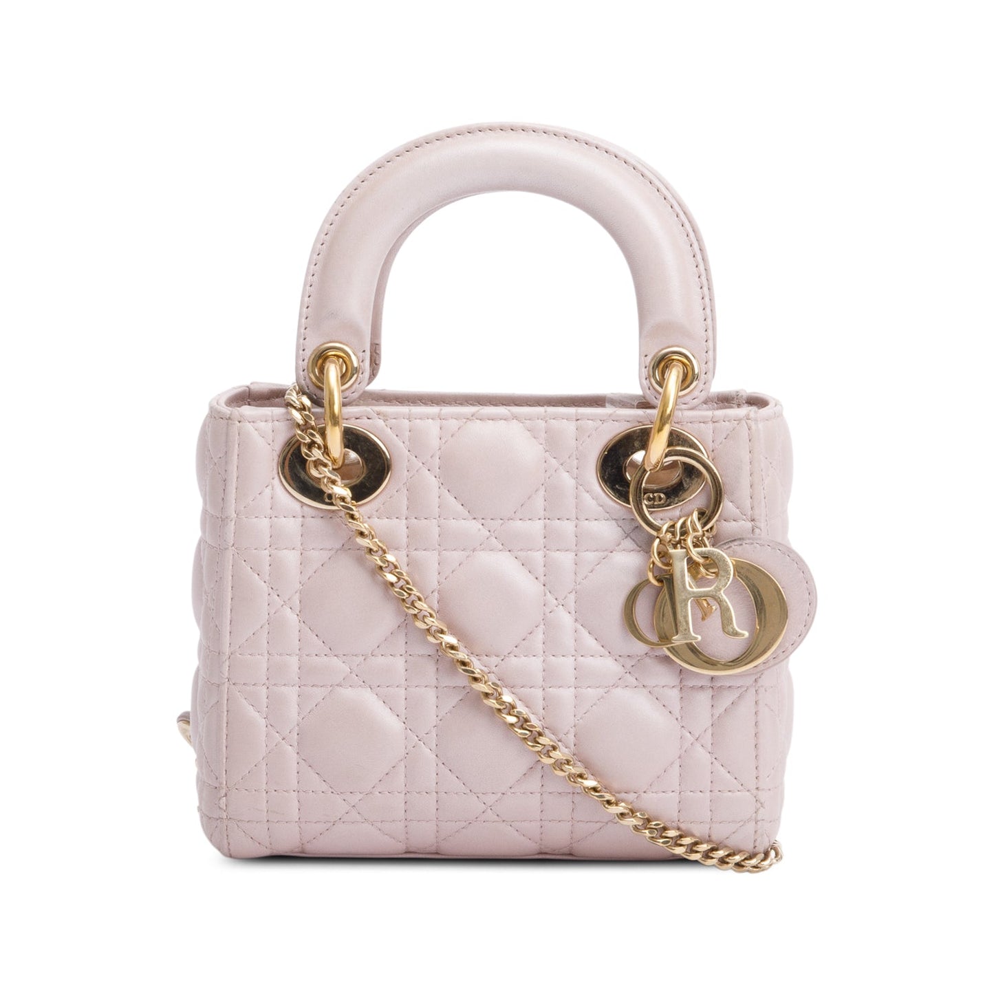 Christian Dior 2020 Pink Cannage Leather Mini Lady Dior Bag