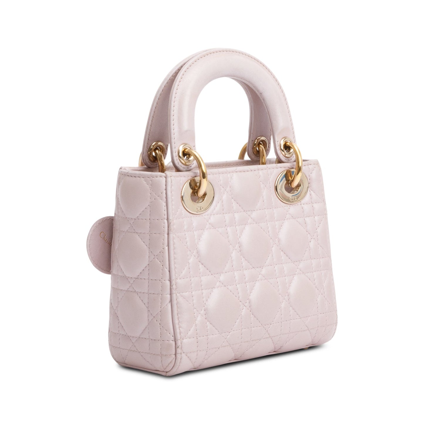 Christian Dior 2020 Pink Cannage Leather Mini Lady Dior Bag