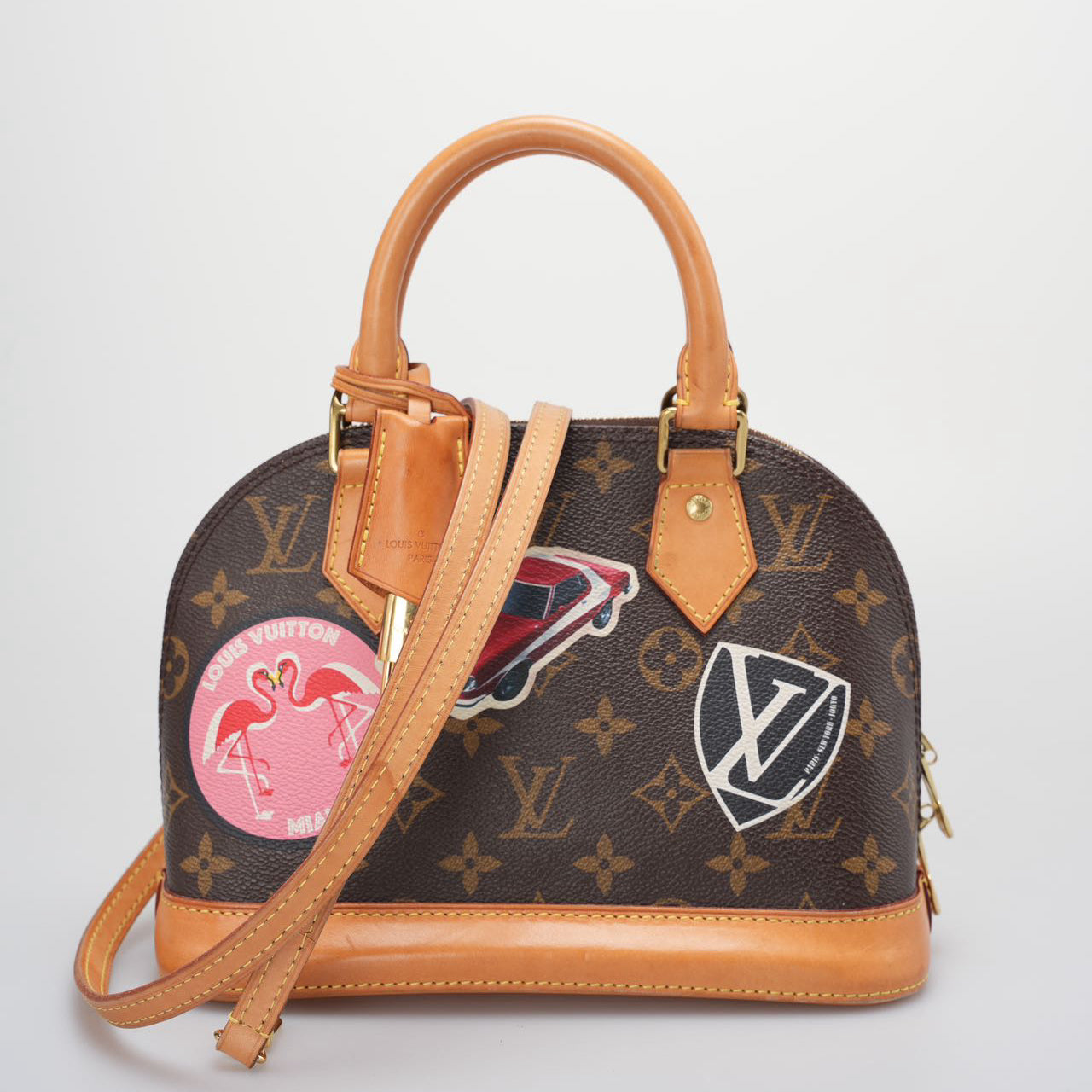 Louis Vuitton Monogram World Tour Alma BB Satchel Bag