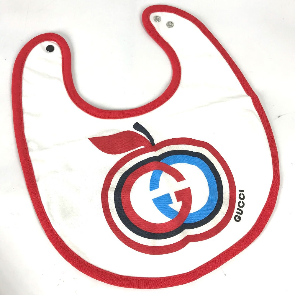 GUCCI Other fashion goods 666440 cotton white baby baby baby GG Apple Bib Bib Kids