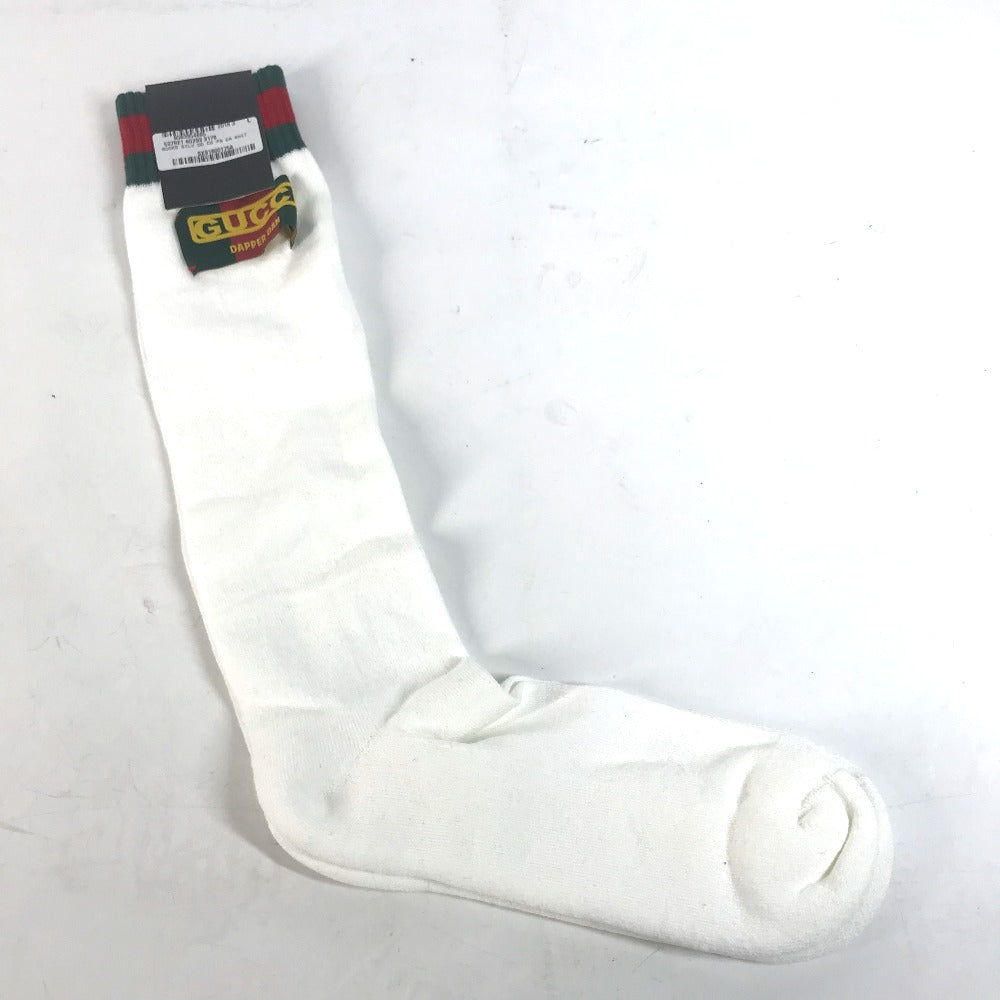 GUCCI socks 537821 Cotton, Nylon white Dapper Dan collaboration logo Sherry Line mens L 26-28cm