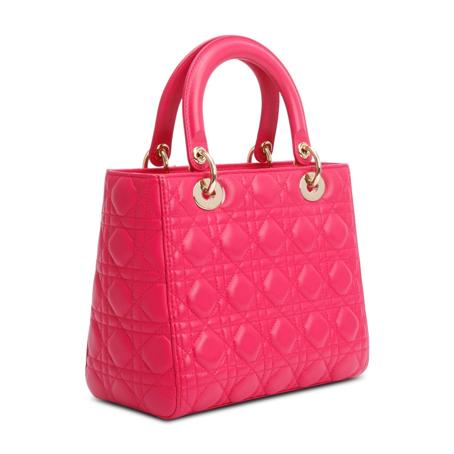 Christian Dior Pink Cannage Lambskin Leather Medium Lady Dior Bag