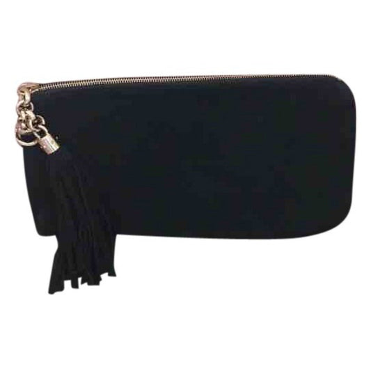 Gucci black suede clutch bag