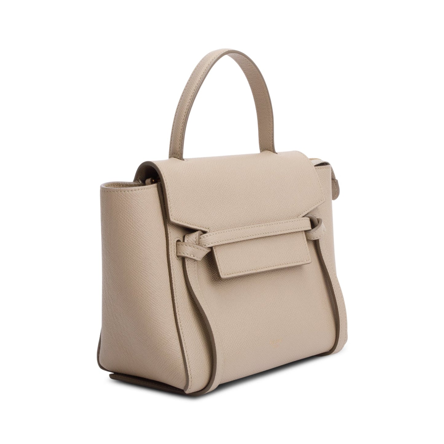 Celine Beige Grained Calfskin Leather Nano Belt Bag