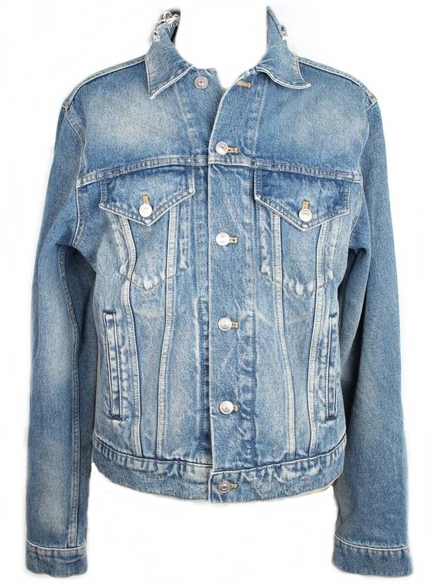 Luxury Balenciaga Trending 2026 Wave logo denim jacket 46