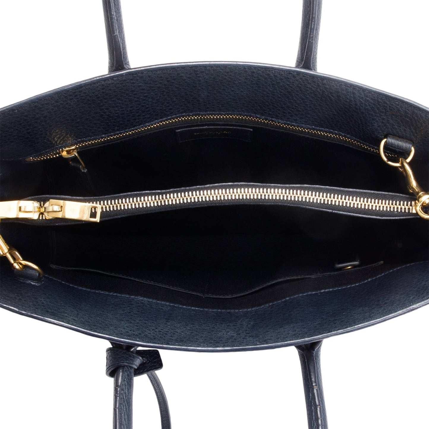 Saint Laurent Navy Grained Calfskin Leather Small Sac De Jour