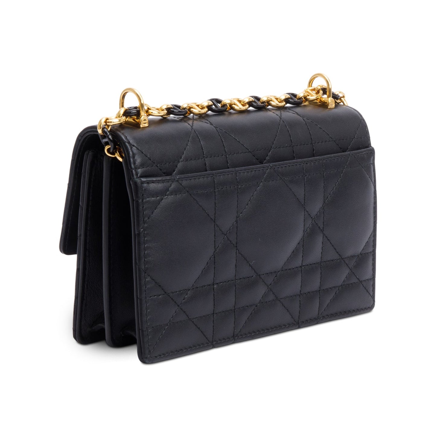 Christian Dior 2023 Black Macrocannage Lambskin Leather Mini Miss Caro Bag