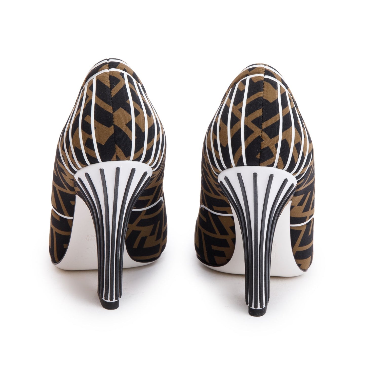 Fendi Brown FFreedom Noprene Decollette Pumps, Size 38.5
