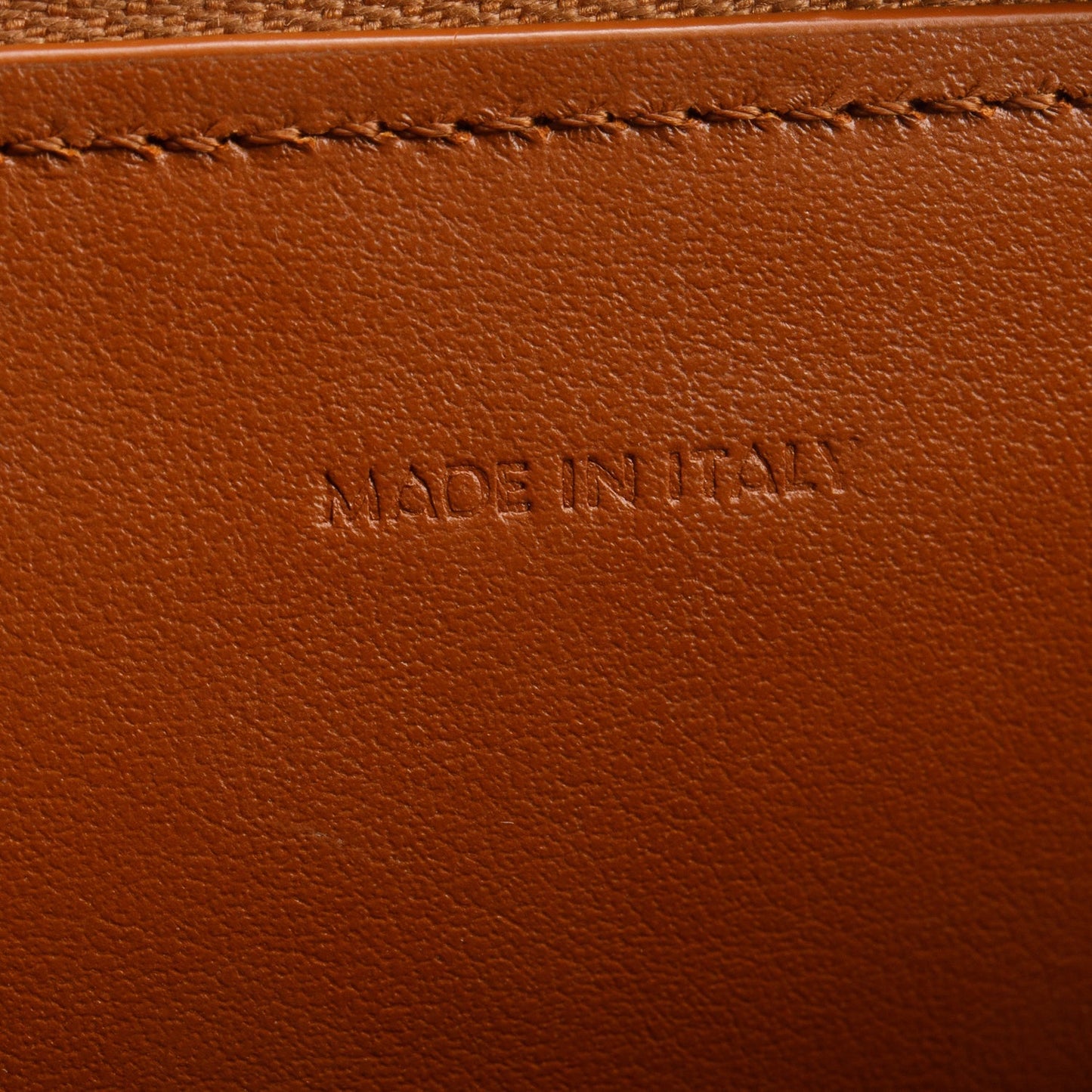 Celine 2022 Tan Calfskin Leather Triomphe Clutch On Chain