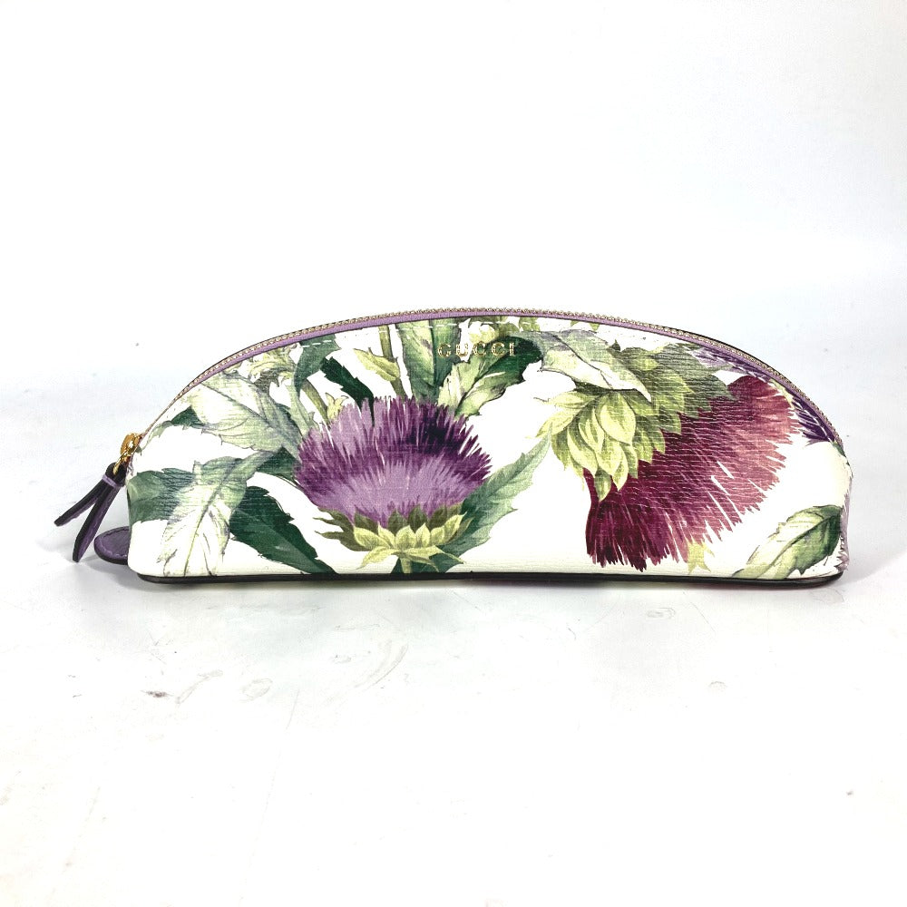 GUCCI pencil case 662130 leather purple Tian Flora Print Women