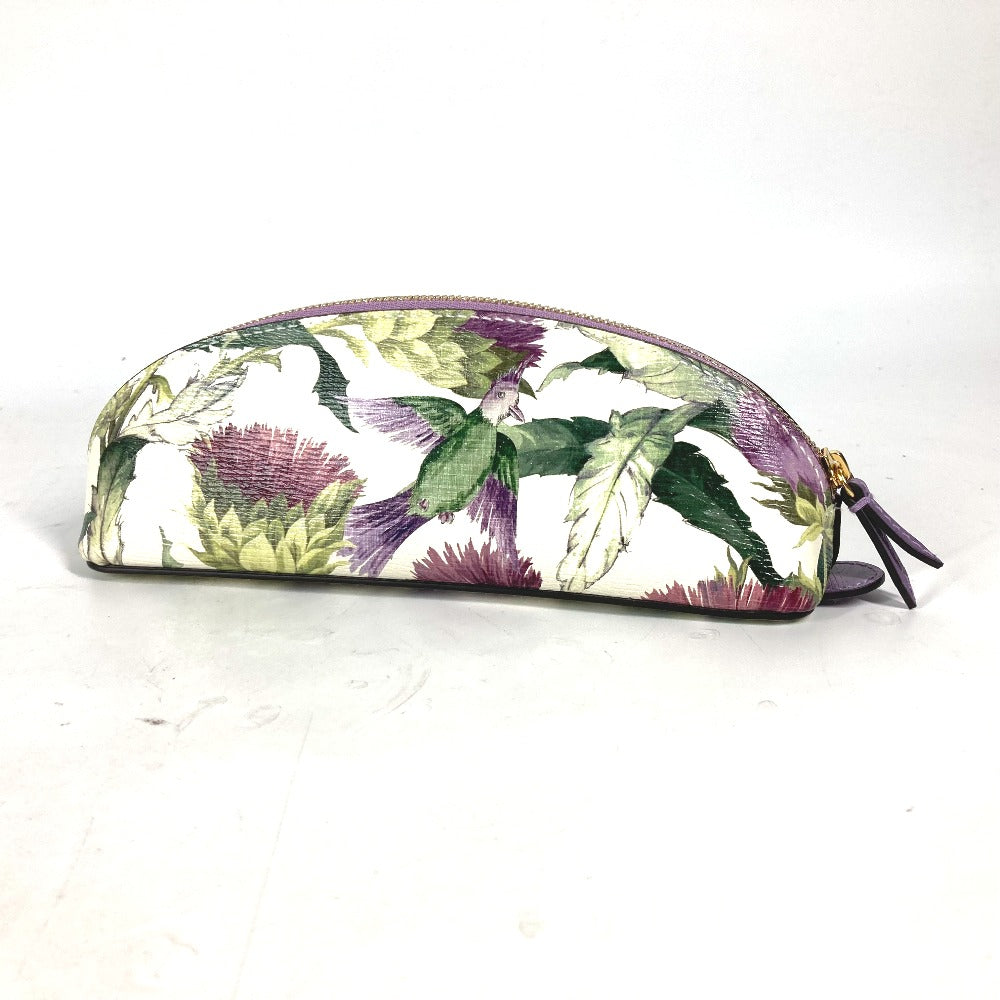GUCCI pencil case 662130 leather purple Tian Flora Print Women