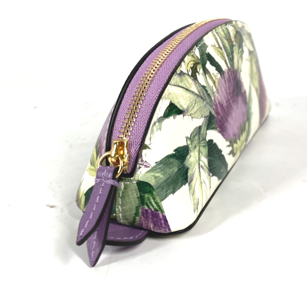 GUCCI pencil case 662130 leather purple Tian Flora Print Women