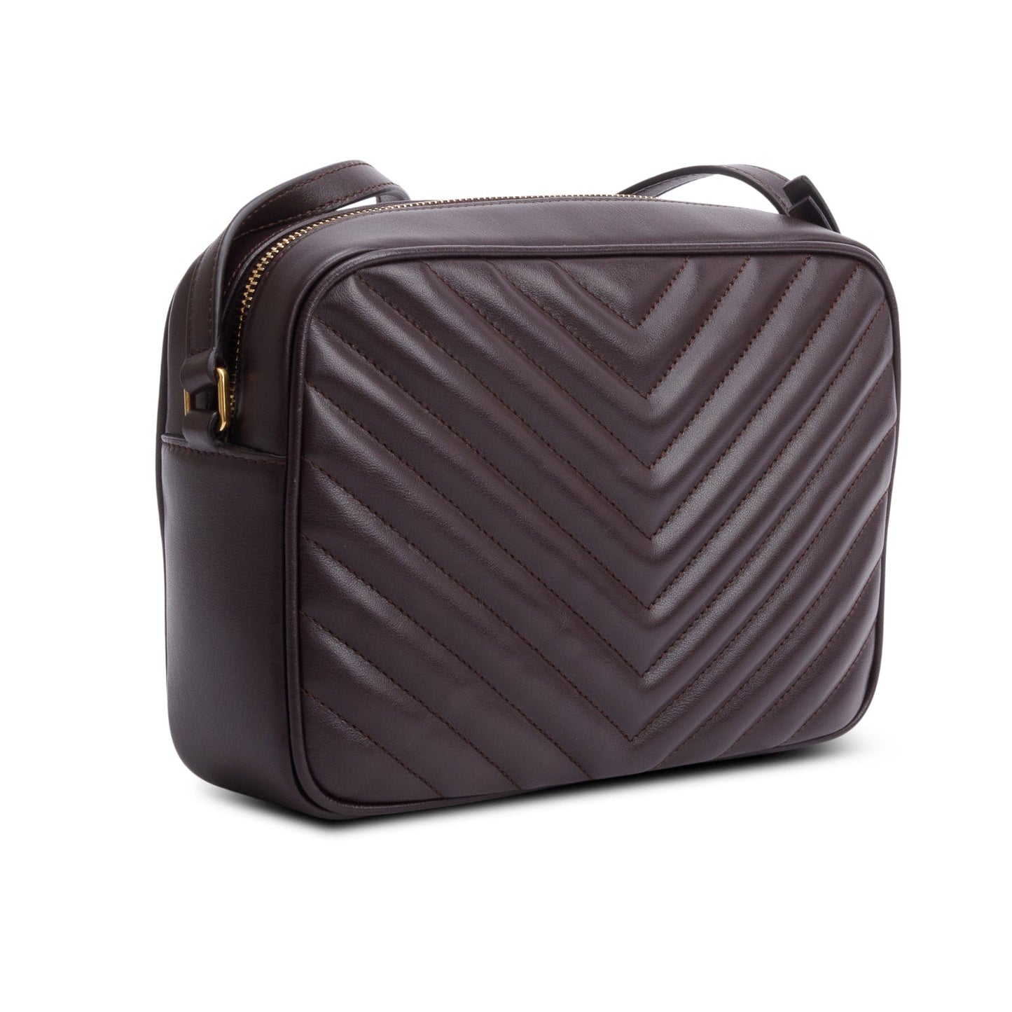 Saint Laurent Brown Quilted Leather Lou Camera Bag