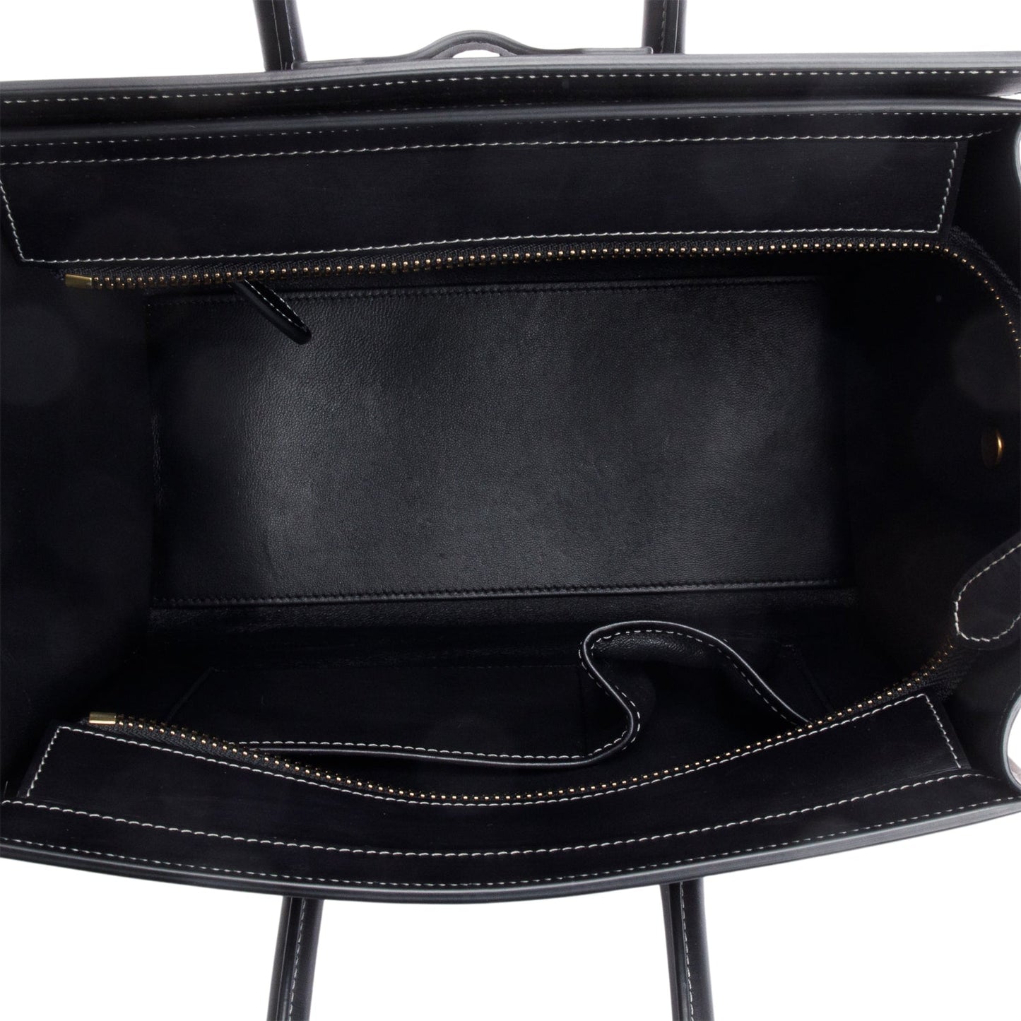 Celine Black & Grey Bi-color Calfskin Leather Micro Luggage Tote