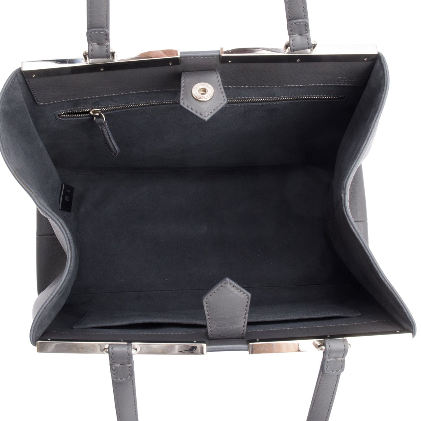 Fendi Grey Croc Embossed Pony Hair Large 3Jours Tote