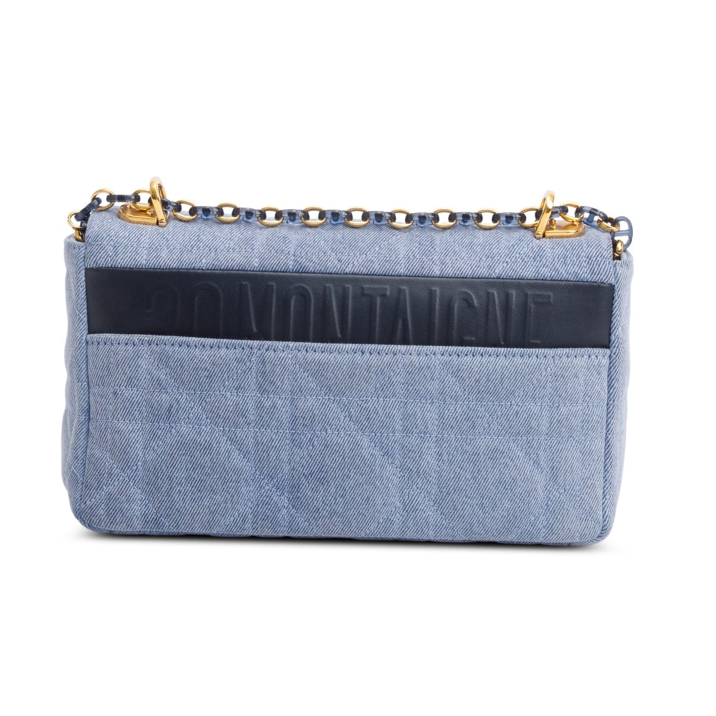 Christian Dior 2022 Blue Macrocannage Denim Medium Dior Caro Bag