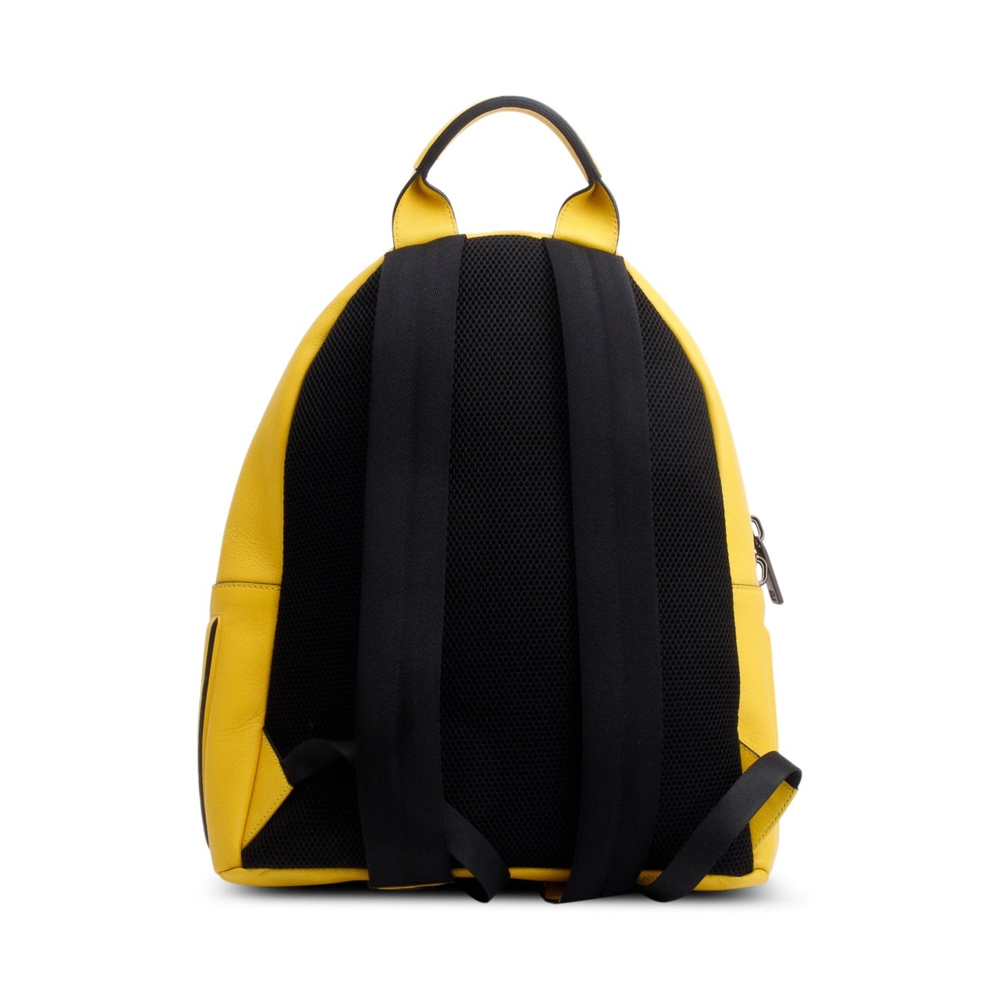 Fendi Yellow Calfskin Leather Embossed Logo Backpack