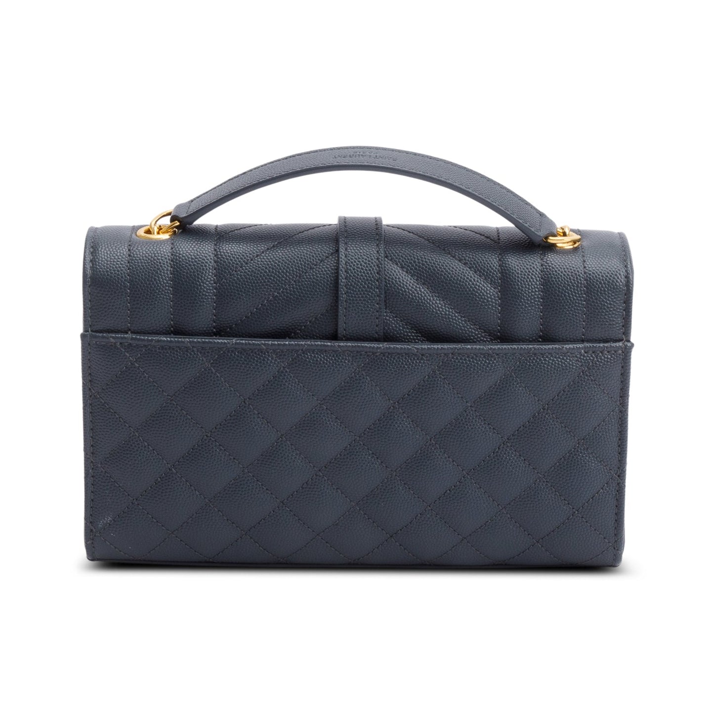 Saint Laurent Grey Grained De Poudre Small Envelope Shoulder Bag