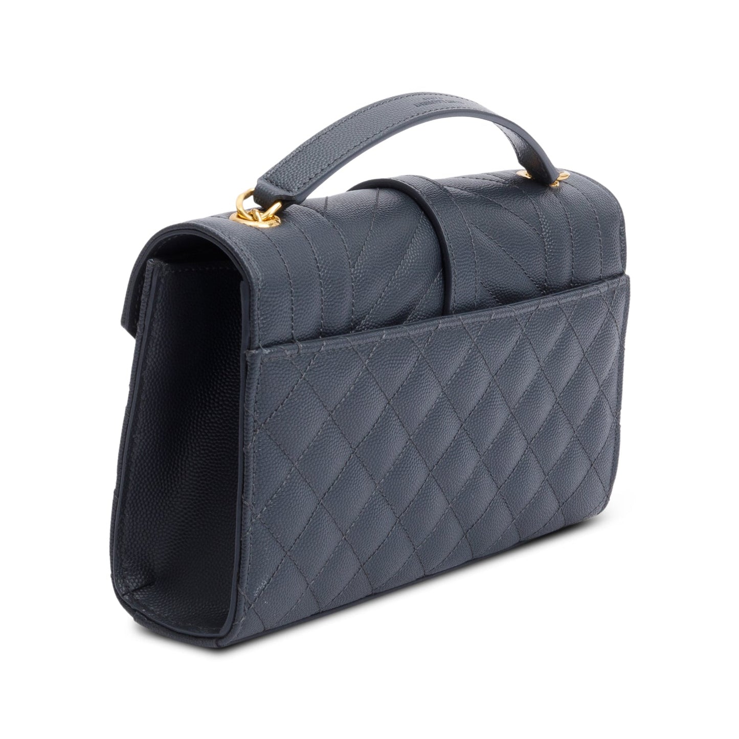 Saint Laurent Grey Grained De Poudre Small Envelope Shoulder Bag