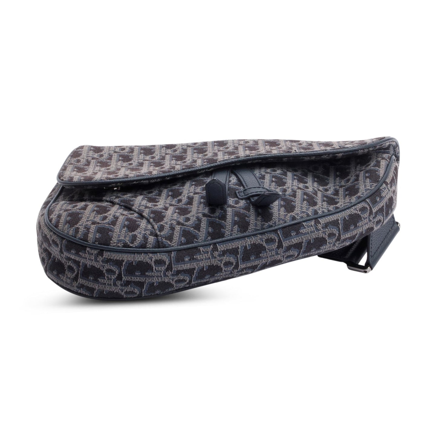 Christian Dior Black Oblique Jacquard Saddle Bag