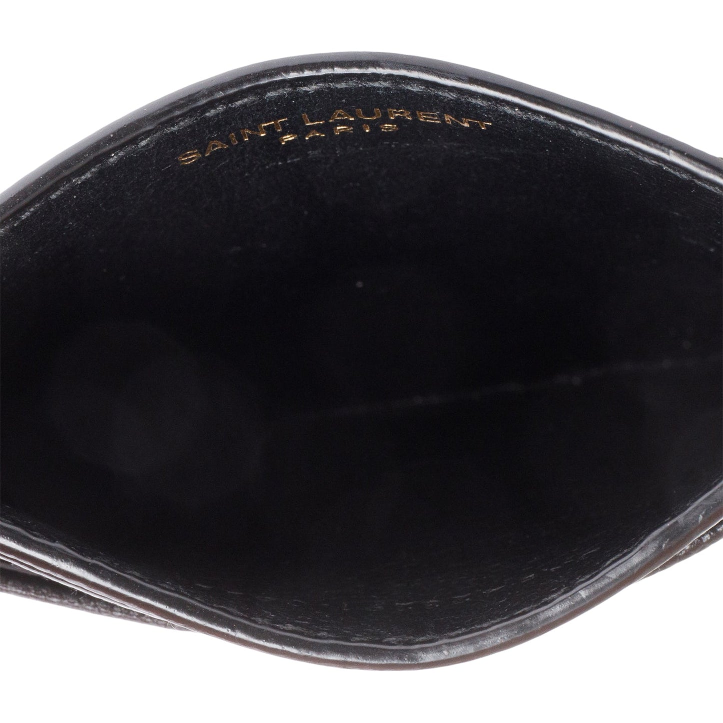 Saint Laurent Black Grain de Poudre Matelasse Chevron Leather Cassandre Card Case
