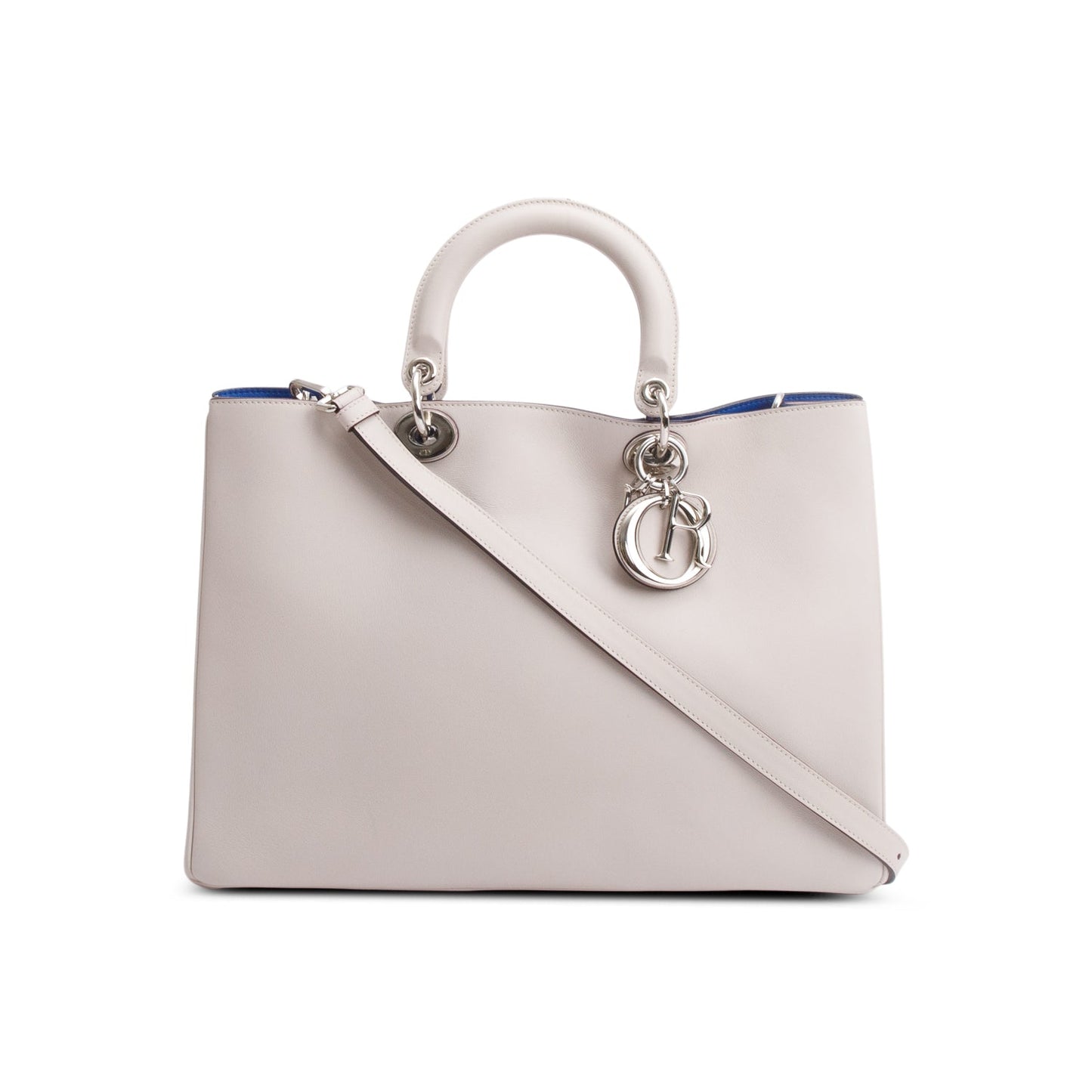 Christian Dior Ivory Calfskin Leather Large Diorissimo Tote