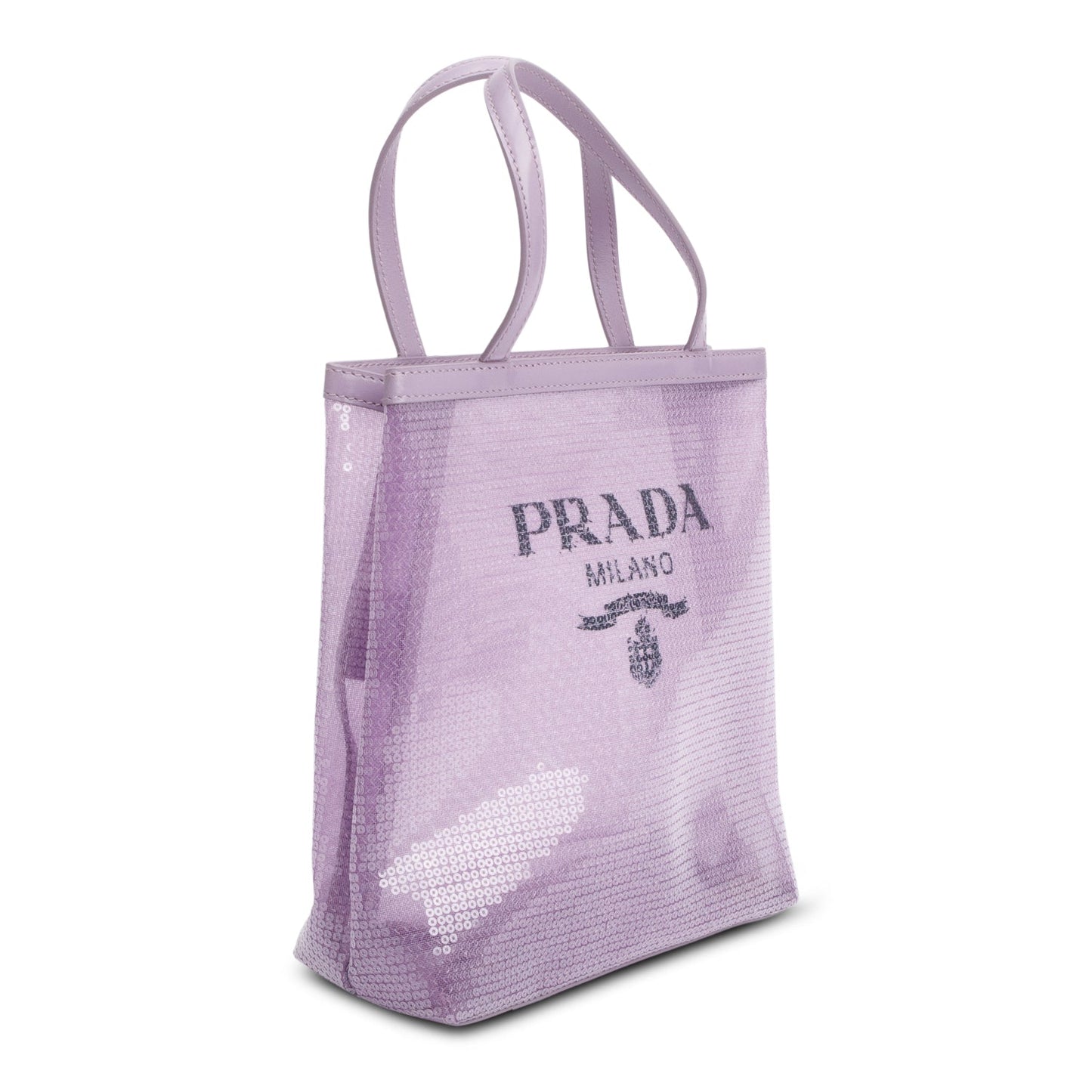 Prada Purple Sequin Mesh Small Tote Bag