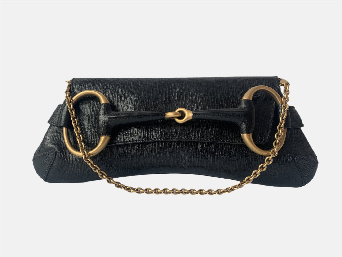 Gucci Horsebit 1955 Chain Shoulder bag Large Black Leather