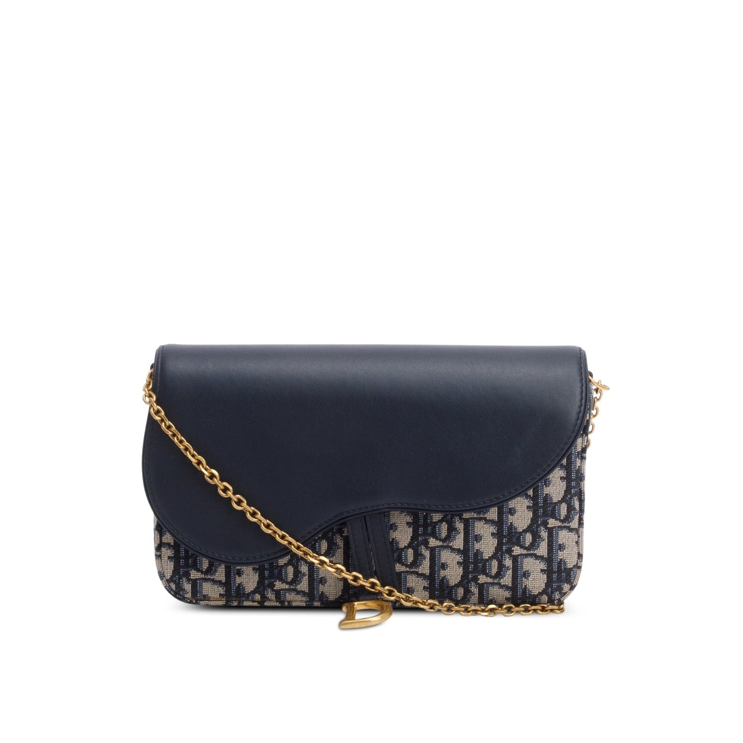 Christian 2026 Dior Oblique Jacquard Medium Saddle Pouch with Chain