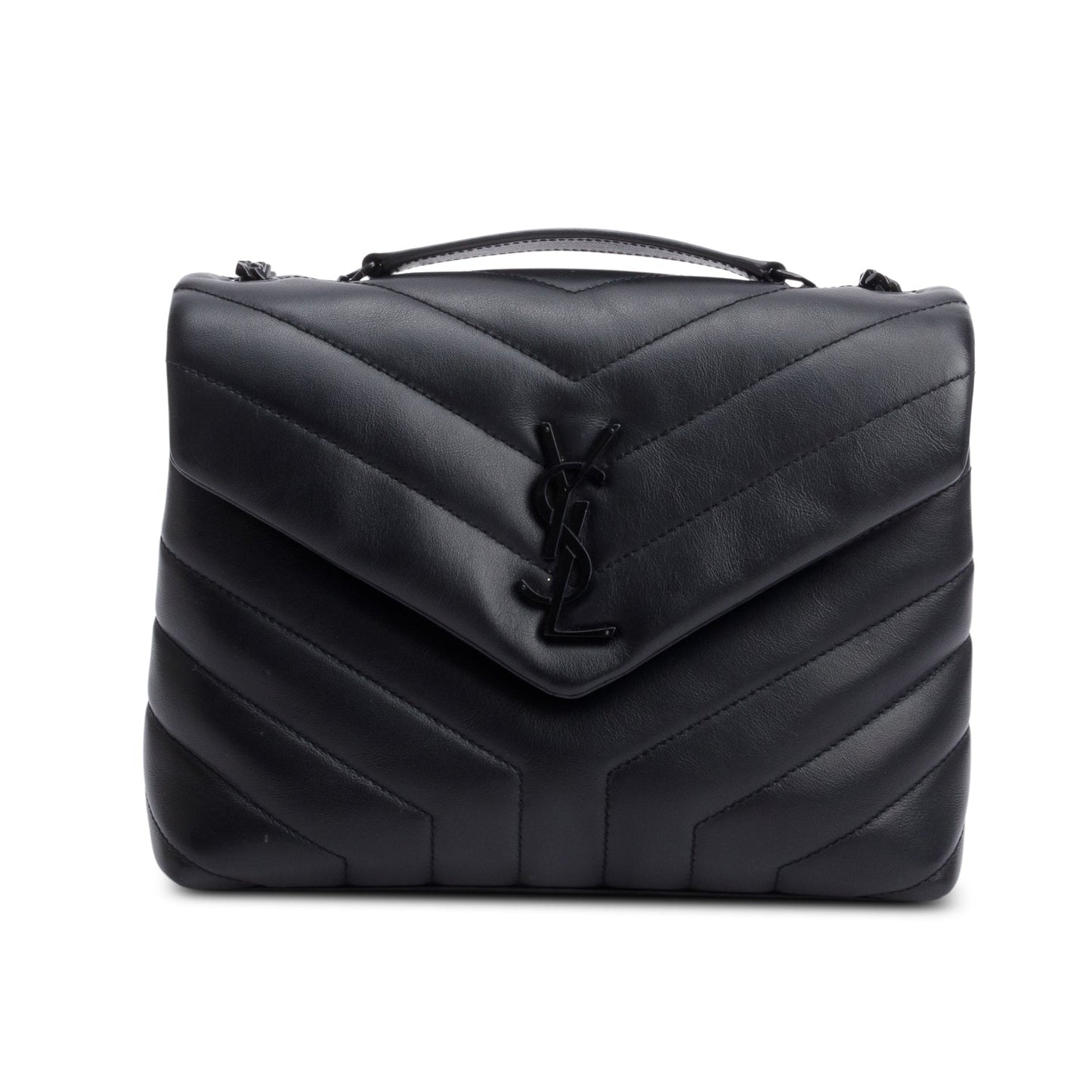 Saint Laurent So Black Quilted Leather Small Loulou Shoulder Bag
