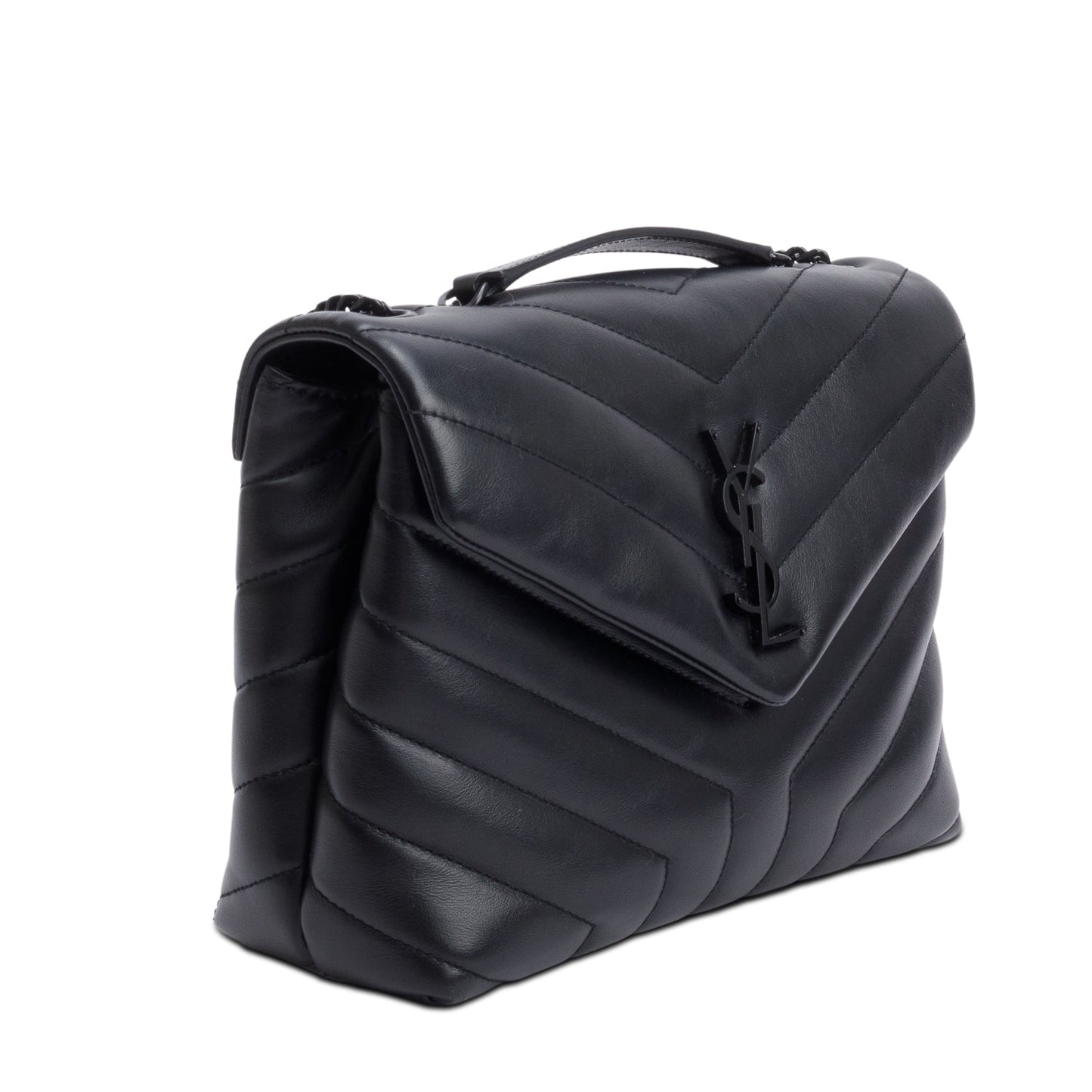 Saint Laurent So Black Quilted Leather Small Loulou Shoulder Bag