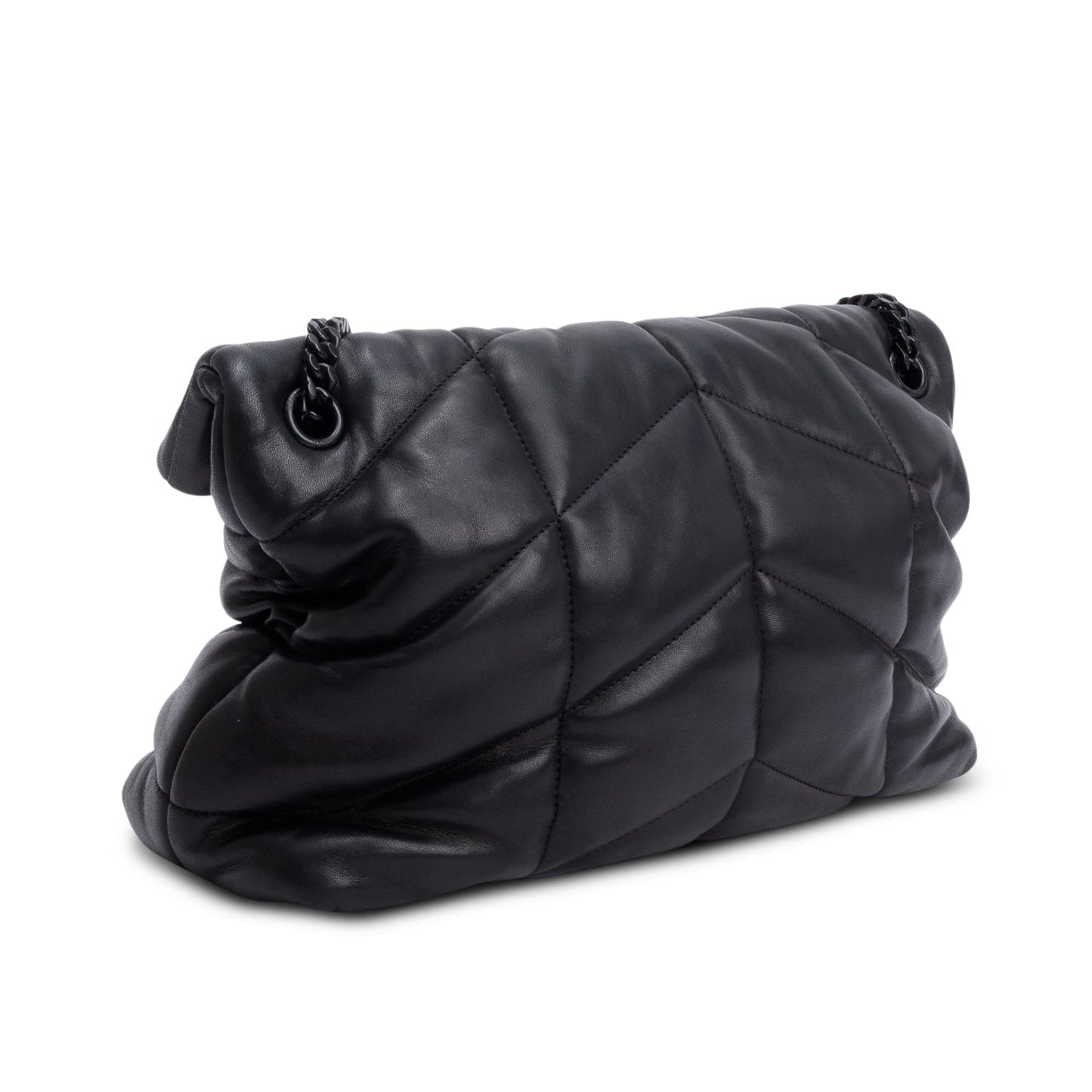 Saint Laurent 2021 Black Nappa Leather Medium Puffer Loulou Shoulder Bag