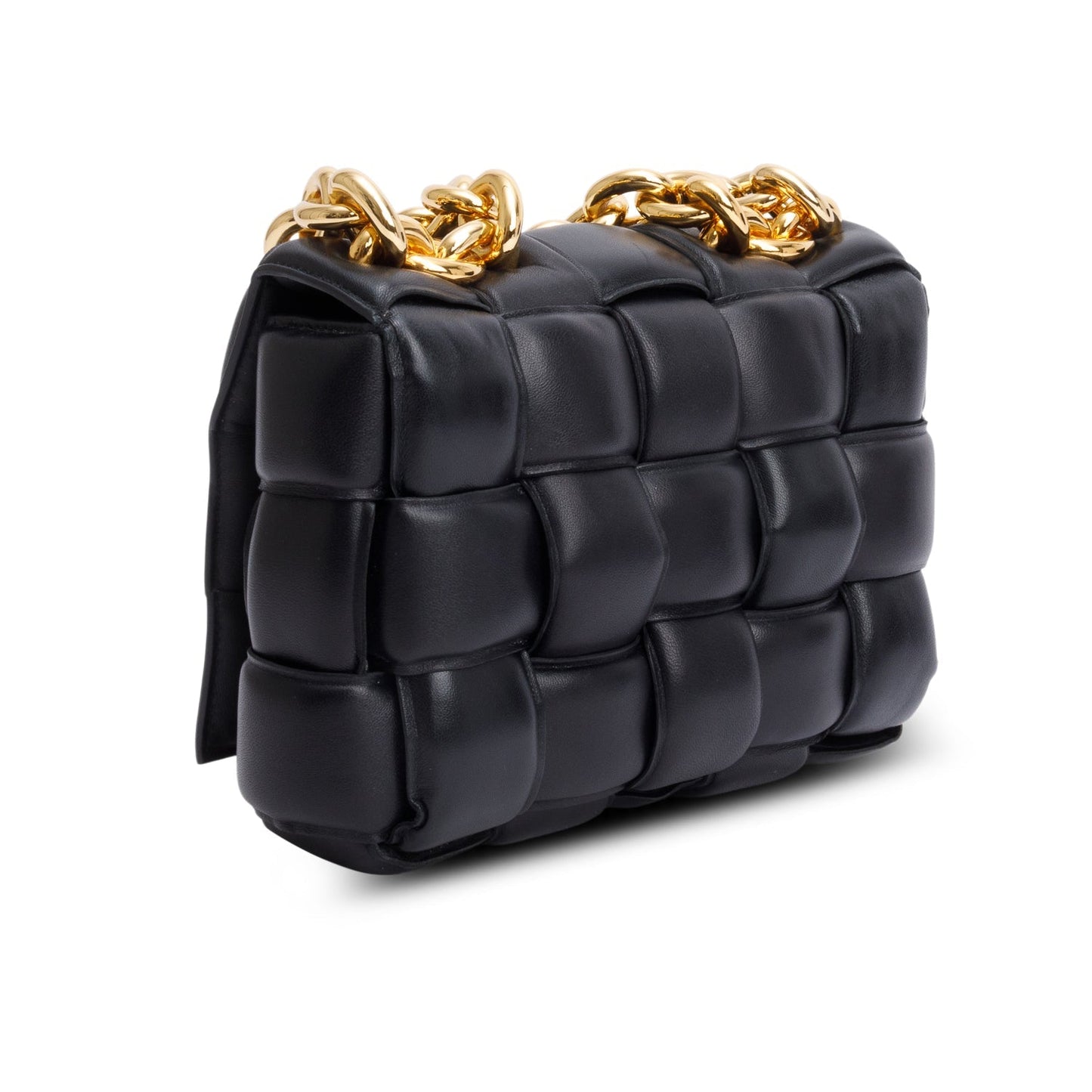 Bottega Veneta Black Nappa Intrecciato Padded Chain Cassette Bag