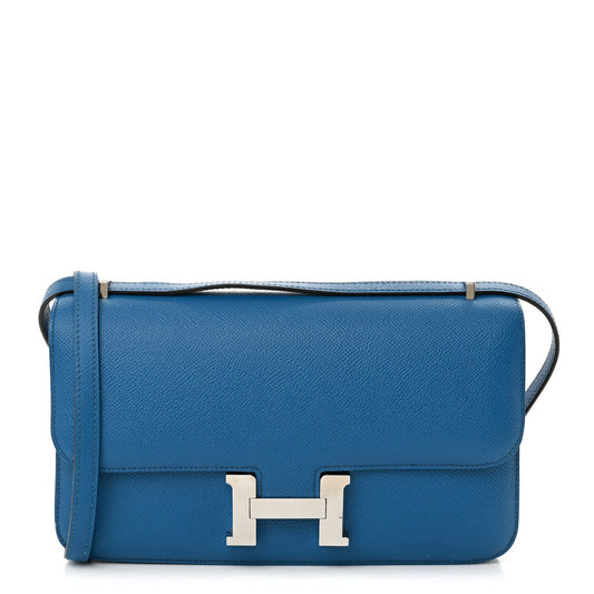 Hermes Epsom Constance Elan 25 Bleu Izmir
