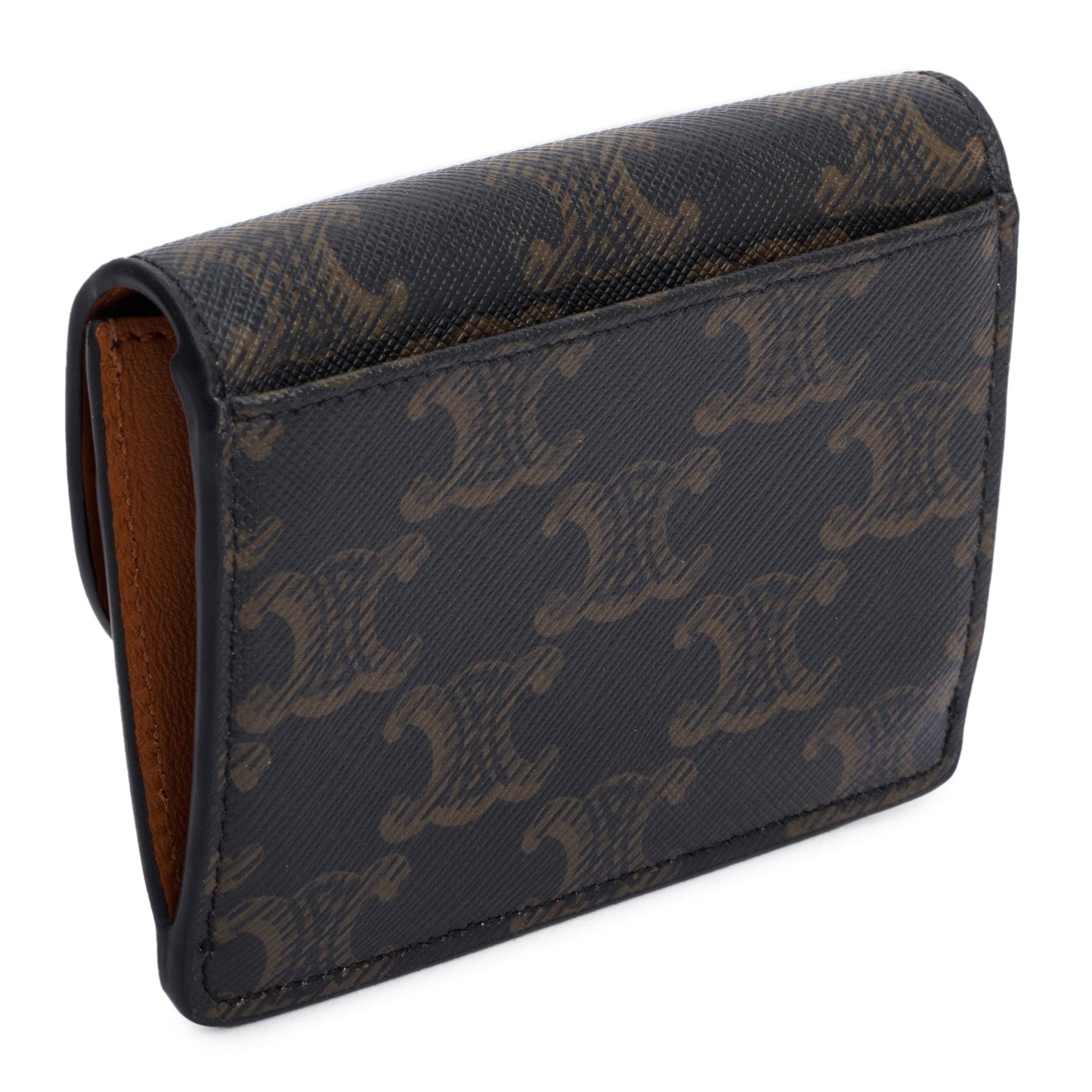 Celine 2023 Brown Triomphe Canvas Flap Card Holder