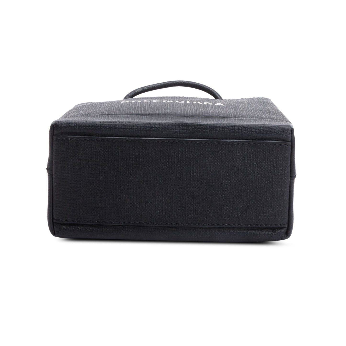 Balenciaga Black Calfskin Leather XXS Logo Leather Shopping Tote