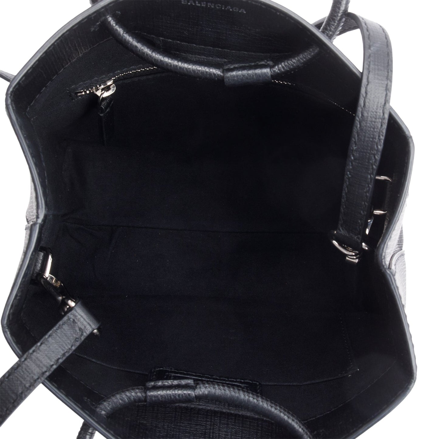 Balenciaga Black Calfskin Leather XXS Logo Leather Shopping Tote