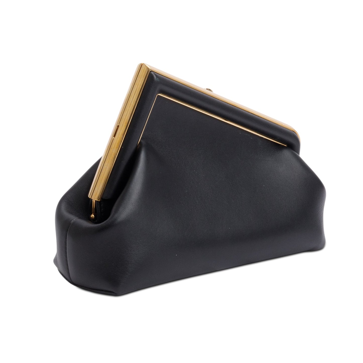 Fendi Black Nappa Leather Small Fendi First Bag