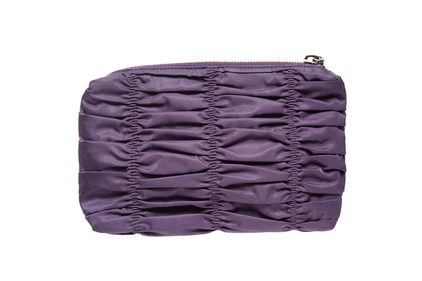 Prada Purple Nappa Gaufre Zip Around Pouch