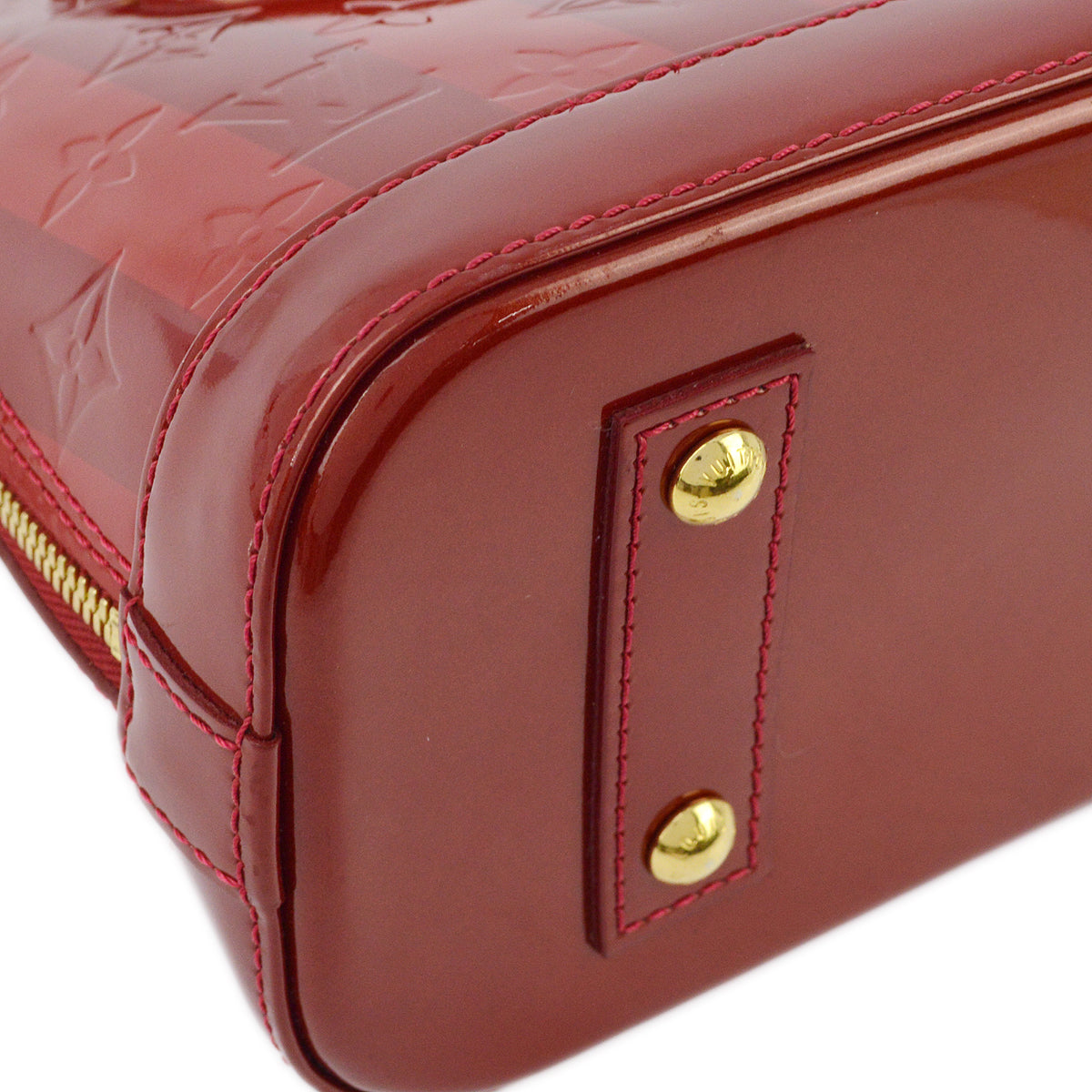 Louis Vuitton 2011 Red Vernis Rayures Alma BB M91593