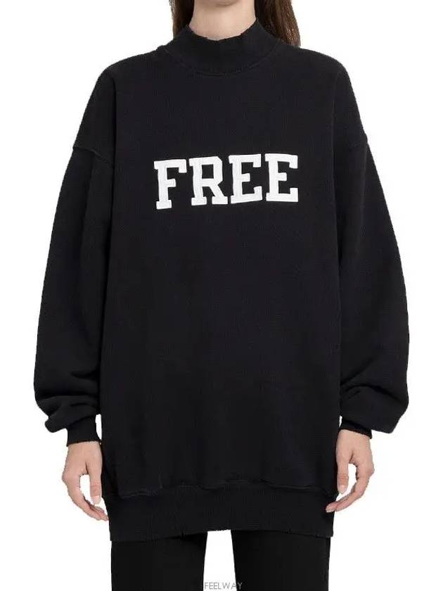 Luxury Balenciaga Trending 2026 WoMen's Free Embroidery Distressed Sweatshirt Black
