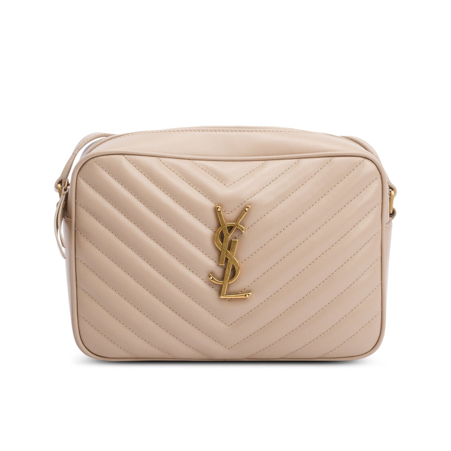 Saint Laurent Beige Quilted Leather Lou Camera Bag