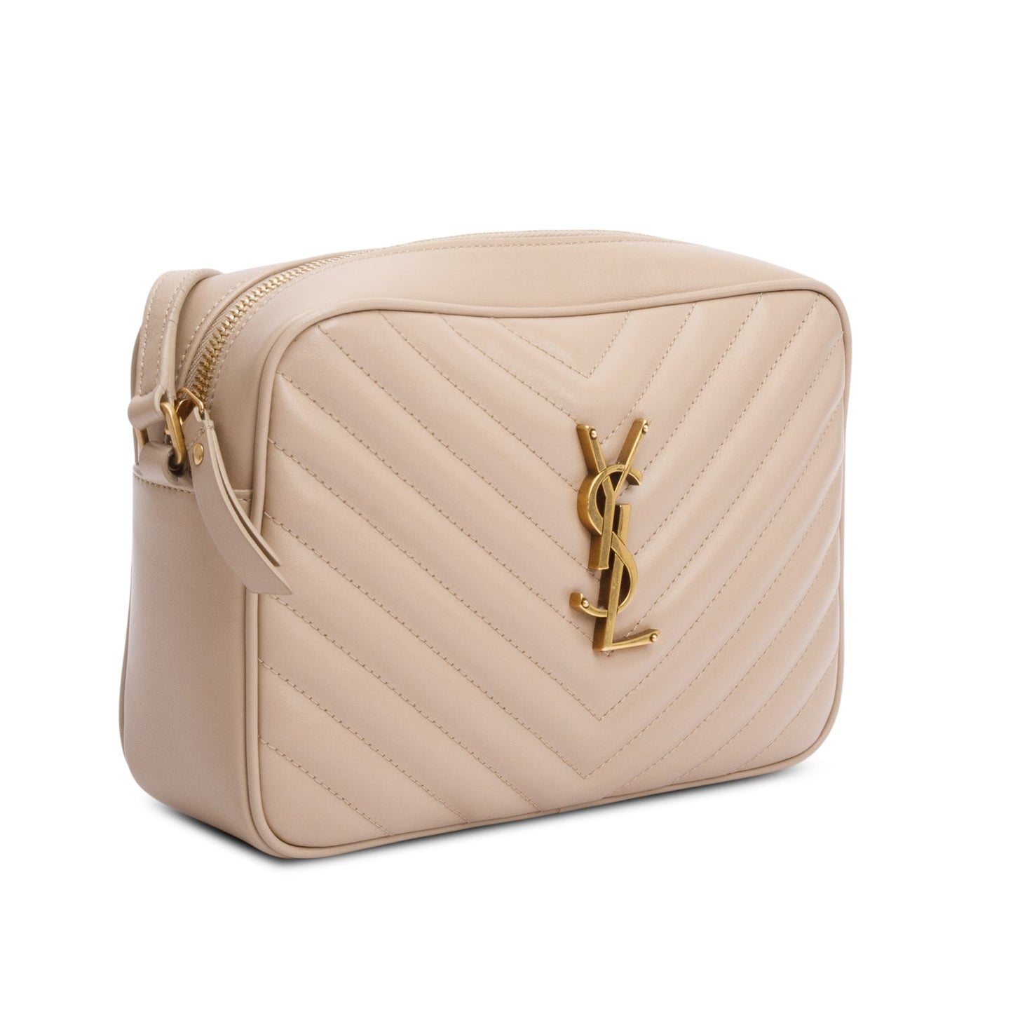 Saint Laurent Beige Quilted Leather Lou Camera Bag