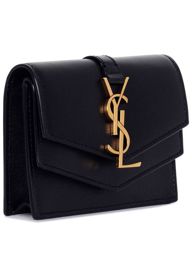 Luxury Saint Laurent Trending 2025 Monogram Sulpice Half Wallet Black